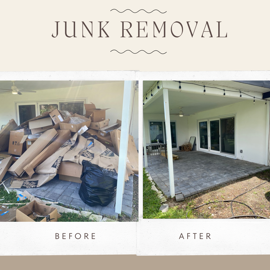 Finished junk removal job in Clearwater FL before and after cleanup