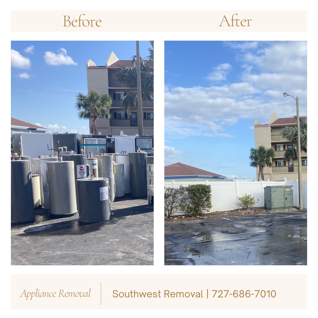 Before and after appliance removal by Southwest Removal