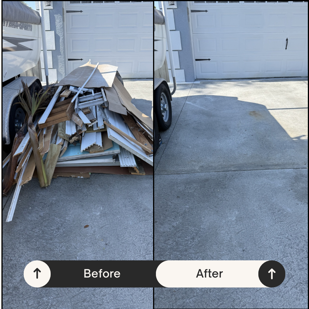 Before and after junk removal in Largo FL by Southwest Removal