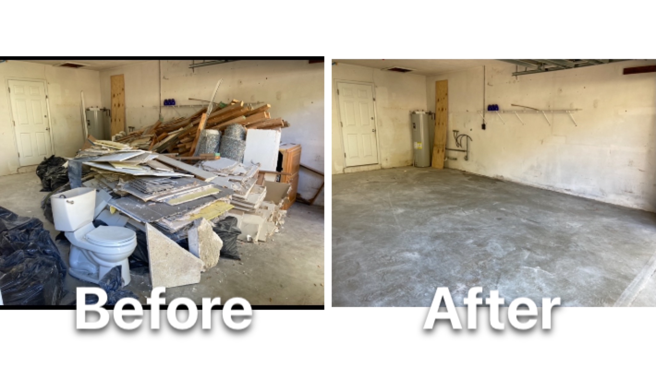 Construction debris removal in Largo FL garage by Southwest Removal