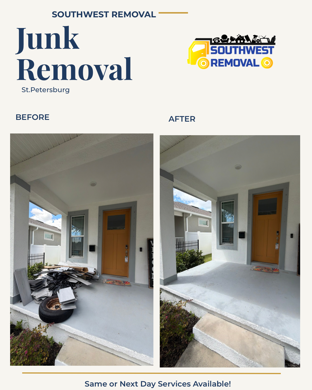 Junk removal in St. Petersburg before and after Junk removal in St. Petersburg before and after
